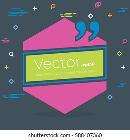 Abstract concept vector empty speech square quote text bubble. For web and mobile app isolated on background, illustration template design, creative presentation, business infographic social media.