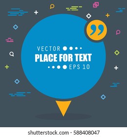 Abstract concept vector empty speech square quote text bubble. For web and mobile app isolated on background, illustration template design, creative presentation, business infographic social media.