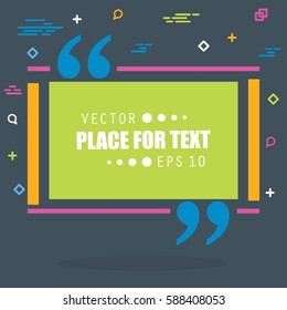 Abstract concept vector empty speech square quote text bubble. For web and mobile app isolated on background, illustration template design, creative presentation, business infographic social media.