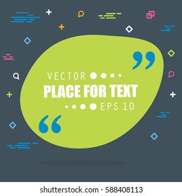 Abstract concept vector empty speech square quote text bubble. For web and mobile app isolated on background, illustration template design, creative presentation, business infographic social media.