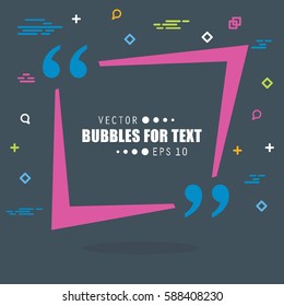 Abstract concept vector empty speech square quote text bubble. For web and mobile app isolated on background, illustration template design, creative presentation, business infographic social media.