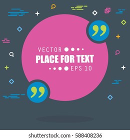 Abstract concept vector empty speech square quote text bubble. For web and mobile app isolated on background, illustration template design, creative presentation, business infographic social media.