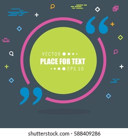 Abstract concept vector empty speech square quote text bubble. For web and mobile app isolated on background, illustration template design, creative presentation, business infographic social media.