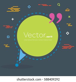 Abstract concept vector empty speech square quote text bubble. For web and mobile app isolated on background, illustration template design, creative presentation, business infographic social media.