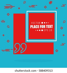 Abstract concept vector empty speech square quote text bubble. For web and mobile app isolated on background, illustration template design, creative presentation, business infographic social media.