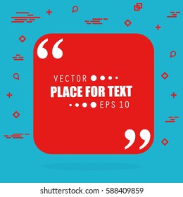 Abstract concept vector empty speech square quote text bubble. For web and mobile app isolated on background, illustration template design, creative presentation, business infographic social media.