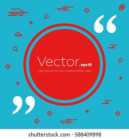 Abstract concept vector empty speech square quote text bubble. For web and mobile app isolated on background, illustration template design, creative presentation, business infographic social media.