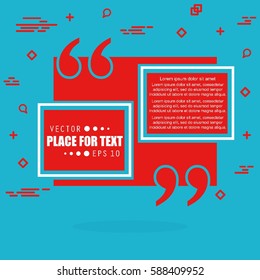 Abstract concept vector empty speech square quote text bubble. For web and mobile app isolated on background, illustration template design, creative presentation, business infographic social media.