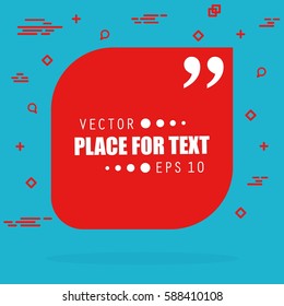 Abstract concept vector empty speech square quote text bubble. For web and mobile app isolated on background, illustration template design, creative presentation, business infographic social media.