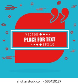 Abstract concept vector empty speech square quote text bubble. For web and mobile app isolated on background, illustration template design, creative presentation, business infographic social media.