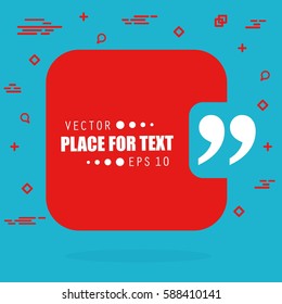 Abstract concept vector empty speech square quote text bubble. For web and mobile app isolated on background, illustration template design, creative presentation, business infographic social media.