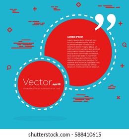 Abstract concept vector empty speech square quote text bubble. For web and mobile app isolated on background, illustration template design, creative presentation, business infographic social media.