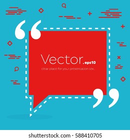 Abstract concept vector empty speech square quote text bubble. For web and mobile app isolated on background, illustration template design, creative presentation, business infographic social media.