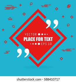 Abstract concept vector empty speech square quote text bubble. For web and mobile app isolated on background, illustration template design, creative presentation, business infographic social media.