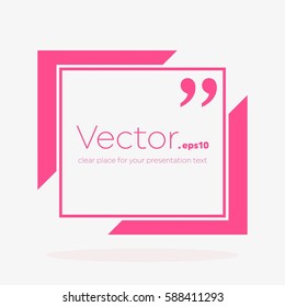 Abstract concept vector empty speech square quote text bubble. For web and mobile app isolated on background, illustration template design, creative presentation, business infographic social media.