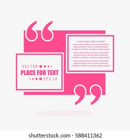 Abstract concept vector empty speech square quote text bubble. For web and mobile app isolated on background, illustration template design, creative presentation, business infographic social media.