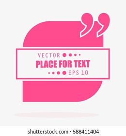 Abstract concept vector empty speech square quote text bubble. For web and mobile app isolated on background, illustration template design, creative presentation, business infographic social media.