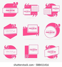Abstract concept vector empty speech square quote text bubble. For web and mobile app isolated on background, illustration template design, creative presentation, business infographic social media.