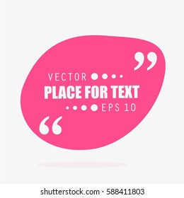 Abstract concept vector empty speech square quote text bubble. For web and mobile app isolated on background, illustration template design, creative presentation, business infographic social media.