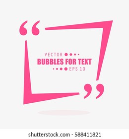 Abstract concept vector empty speech square quote text bubble. For web and mobile app isolated on background, illustration template design, creative presentation, business infographic social media.