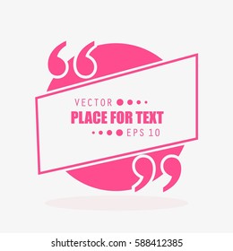 Abstract concept vector empty speech square quote text bubble. For web and mobile app isolated on background, illustration template design, creative presentation, business infographic social media.