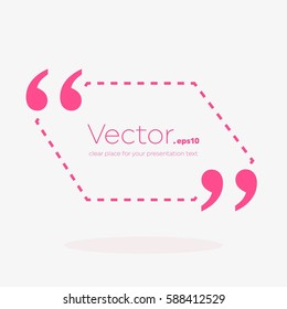 Abstract concept vector empty speech square quote text bubble. For web and mobile app isolated on background, illustration template design, creative presentation, business infographic social media.