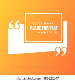 Abstract concept vector empty speech square quote text bubble. For web and mobile app isolated on background, illustration template design, creative presentation, business infographic social media.