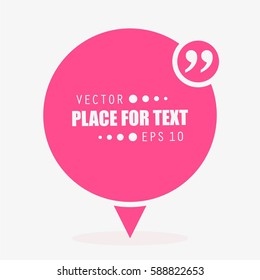 Abstract concept vector empty speech square quote text bubble. For web and mobile app isolated on background, illustration template design, creative presentation, business infographic social media.