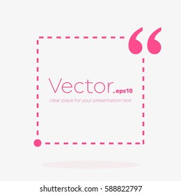 Abstract concept vector empty speech square quote text bubble. For web and mobile app isolated on background, illustration template design, creative presentation, business infographic social media.