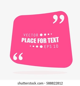 Abstract concept vector empty speech square quote text bubble. For web and mobile app isolated on background, illustration template design, creative presentation, business infographic social media.