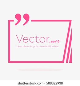Abstract concept vector empty speech square quote text bubble. For web and mobile app isolated on background, illustration template design, creative presentation, business infographic social media.