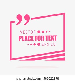 Abstract concept vector empty speech square quote text bubble. For web and mobile app isolated on background, illustration template design, creative presentation, business infographic social media.