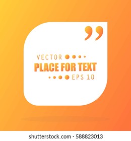 Abstract concept vector empty speech square quote text bubble. For web and mobile app isolated on background, illustration template design, creative presentation, business infographic social media.