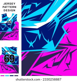 Abstract concept vector jersey pattern template for printing or sublimation sports uniforms football volleyball basketball e-sports cycling and fishing Free Vector.