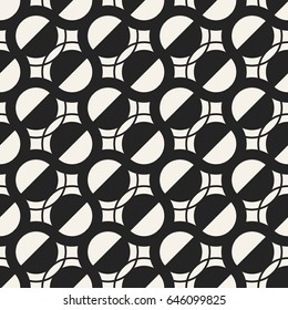 Abstract concept vector monochrome geometric pattern. Black and white minimal background. Creative illustration template. Seamless stylish texture. For wallpaper, surface, web design, textile, decor.