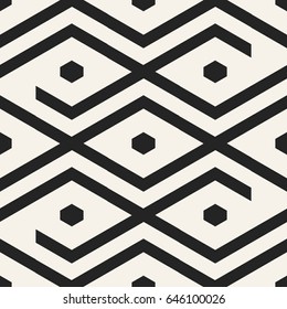 Abstract concept vector monochrome geometric pattern. Black and white minimal background. Creative illustration template. Seamless stylish texture. For wallpaper, surface, web design, textile, decor.