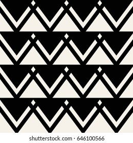 Abstract concept vector monochrome geometric pattern. Black and white minimal background. Creative illustration template. Seamless stylish texture. For wallpaper, surface, web design, textile, decor.