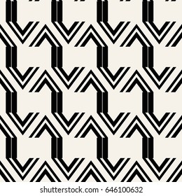 Abstract concept vector monochrome geometric pattern. Black and white minimal background. Creative illustration template. Seamless stylish texture. For wallpaper, surface, web design, textile, decor.