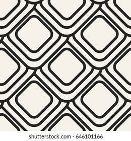Abstract concept vector monochrome geometric pattern. Black and white minimal background. Creative illustration template. Seamless stylish texture. For wallpaper, surface, web design, textile, decor.
