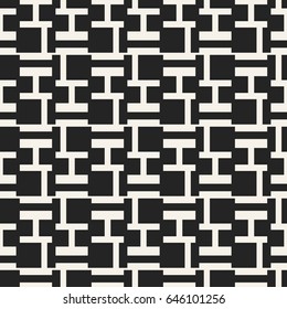 Abstract concept vector monochrome geometric pattern. Black and white minimal background. Creative illustration template. Seamless stylish texture. For wallpaper, surface, web design, textile, decor.