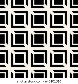 Abstract concept vector monochrome geometric pattern. Black and white minimal background. Creative illustration template. Seamless stylish texture. For wallpaper, surface, web design, textile, decor.