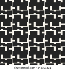 Abstract concept vector monochrome geometric pattern. Black and white minimal background. Creative illustration template. Seamless stylish texture. For wallpaper, surface, web design, textile, decor.