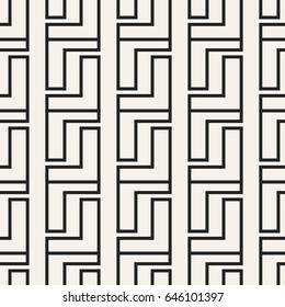 Abstract concept vector monochrome geometric pattern. Black and white minimal background. Creative illustration template. Seamless stylish texture. For wallpaper, surface, web design, textile, decor.