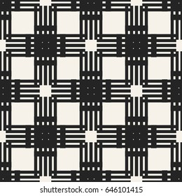 Abstract concept vector monochrome geometric pattern. Black and white minimal background. Creative illustration template. Seamless stylish texture. For wallpaper, surface, web design, textile, decor.