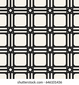 Abstract concept vector monochrome geometric pattern. Black and white minimal background. Creative illustration template. Seamless stylish texture. For wallpaper, surface, web design, textile, decor.