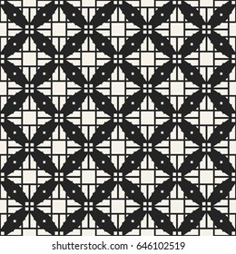 Abstract concept vector monochrome geometric pattern. Black and white minimal background. Creative illustration template. Seamless stylish texture. For wallpaper, surface, web design, textile, decor.