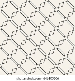 Abstract concept vector monochrome geometric pattern. Black and white minimal background. Creative illustration template. Seamless stylish texture. For wallpaper, surface, web design, textile, decor.