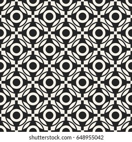 Abstract concept vector monochrome geometric pattern. Black and white minimal background. Creative illustration template. Seamless stylish texture. For wallpaper, surface, web design, textile, decor.