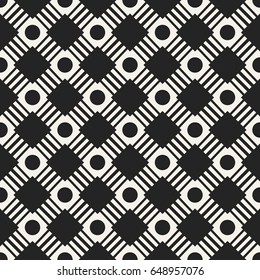 Abstract concept vector monochrome geometric pattern. Black and white minimal background. Creative illustration template. Seamless stylish texture. For wallpaper, surface, web design, textile, decor.