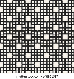 Abstract concept vector monochrome geometric pattern. Black and white minimal background. Creative illustration template. Seamless stylish texture. For wallpaper, surface, web design, textile, decor.